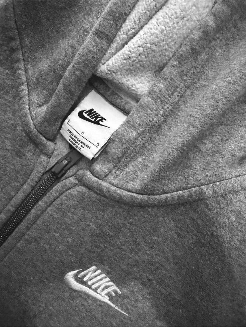 Nike Kids Heather Gray Full-Zip Hooded Sweatshirt